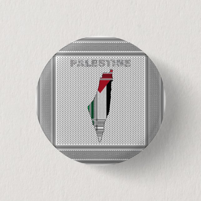 Free Palestine button - Palestinian Pin Button  (Front)