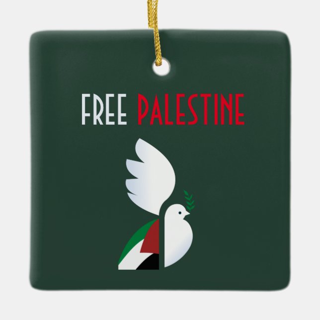 Free Palestine Ceramic Ornament (Front)