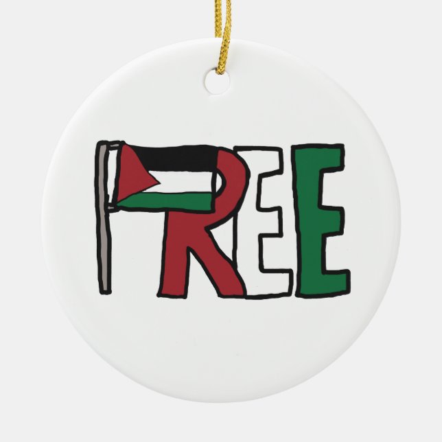 Free Palestine Ceramic Ornament (Front)