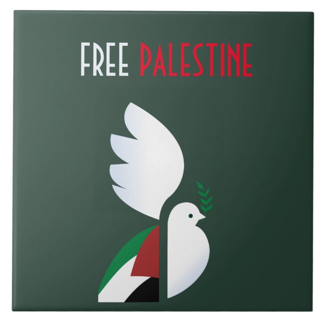 Free Palestine Ceramic Tile – Political Art Home  (Front)