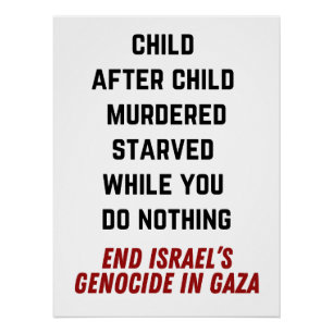 FREE PALESTINE Child Murdered Gaza Israel Genocide Poster