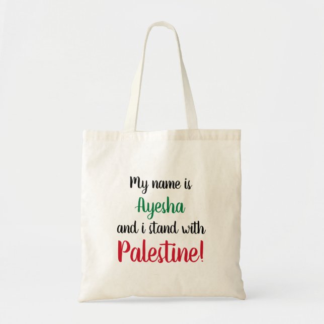 Free Palestine Custom Name Tote Bag (Front)