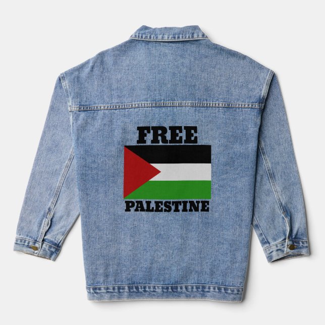 Free palestine denim jacket (Back)