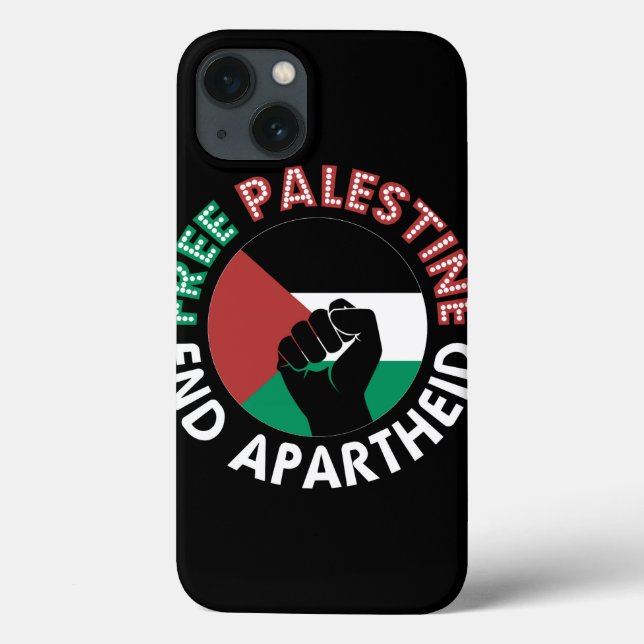 Free Palestine End Apartheid Flag Fist Black Case-Mate iPhone Case (Back)