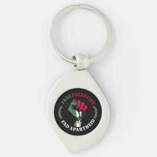 Free Palestine End Apartheid III Key Ring