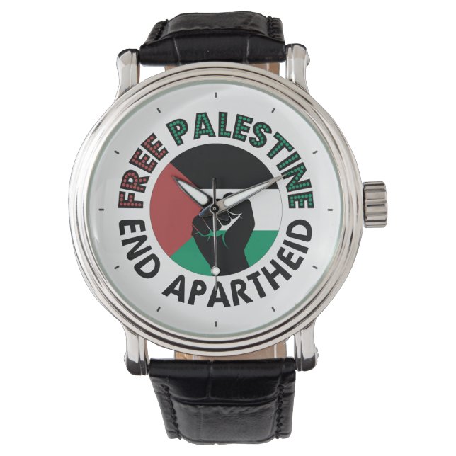 Free Palestine End Apartheid Palestine Flag Watch (Front)