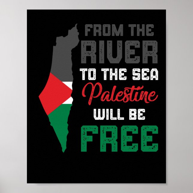 Free Palestine End Israeli Occupation Flag Poster (Front)