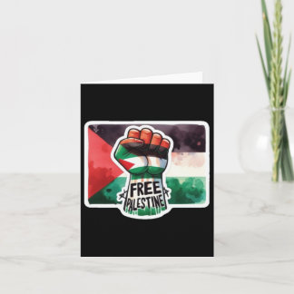 Free Palestine Flag And Fist Watercolour Sticker  Card