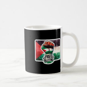 Free Palestine Flag And Fist Watercolour Sticker Coffee Mug