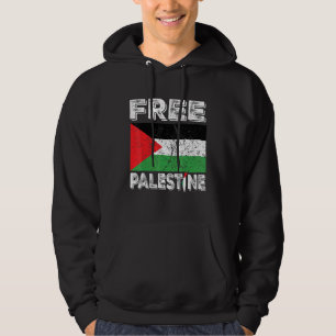 Free Palestine Flag And Map Vintage Distressed Hoodie