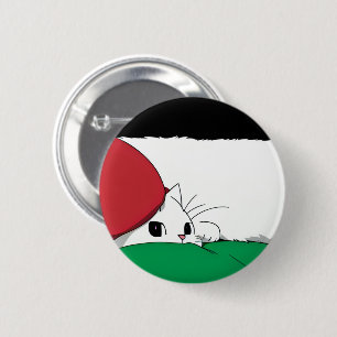 FREE PALESTINE Flag Cat 6 Cm Round Badge