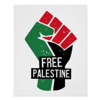 Free Palestine flag fist