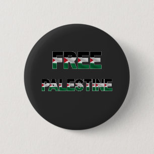 Free Palestine Flag Letters Unity Pride Freedom 6 Cm Round Badge