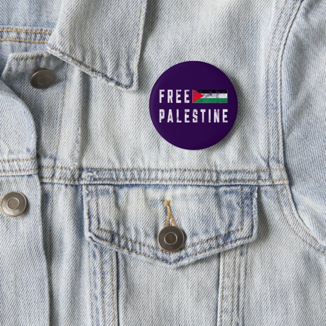 Free Palestine Flag Palestinian  6 Cm Round Badge (In Situ)