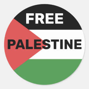FREE PALESTINE FLAG RED BLACK GREEN WHITE CLASSIC ROUND STICKER