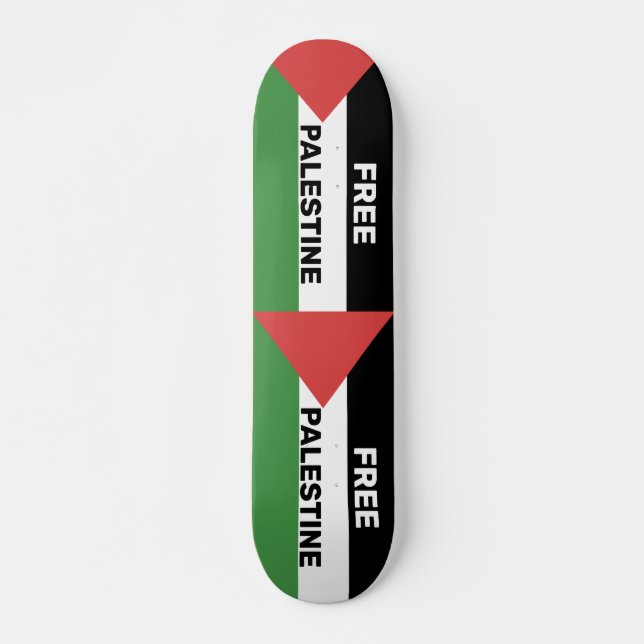 FREE PALESTINE FLAG RED BLACK GREEN WHITE SKATEBOARD (Front)