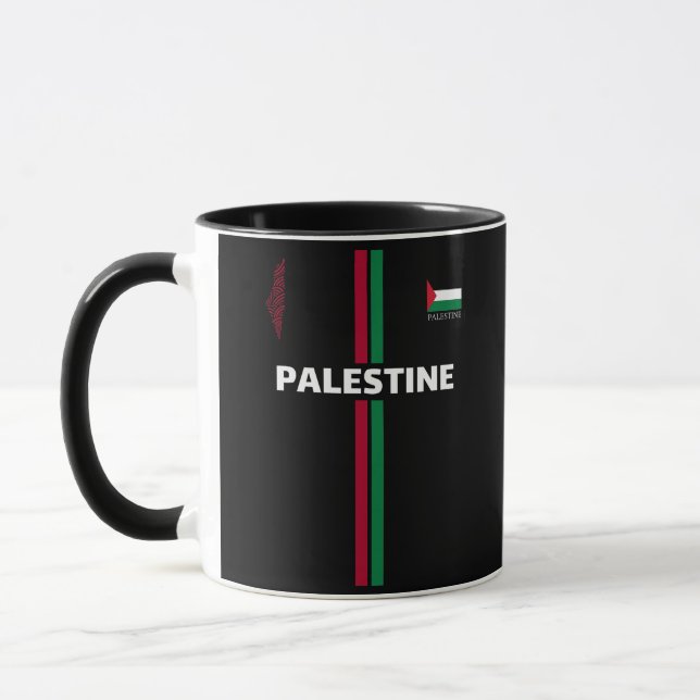 Free Palestine football  soccer - flag map team Mug (Left)