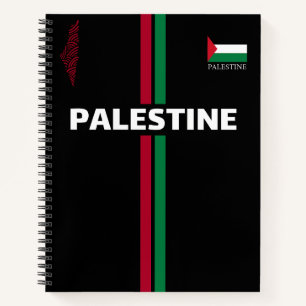 Free Palestine football  soccer - flag map team Notebook