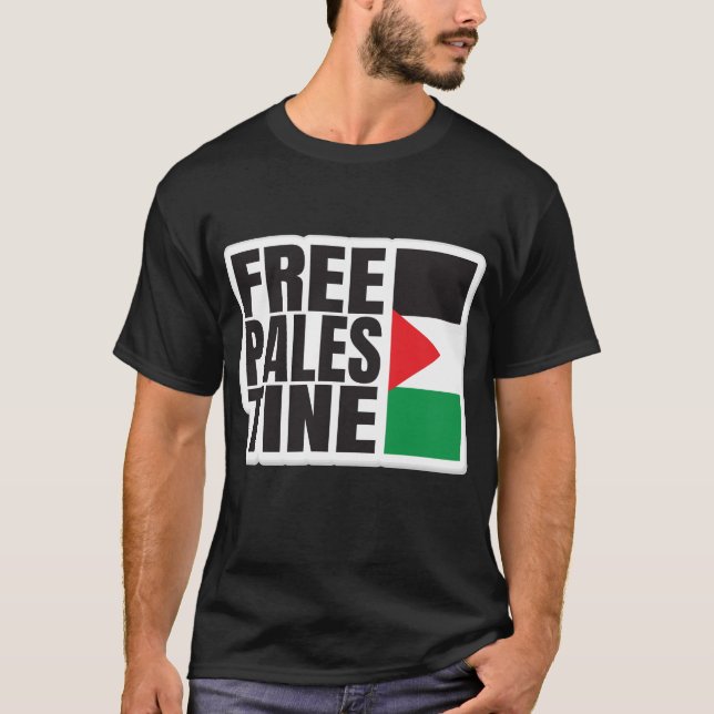Free Palestine, Free Gaza, Palestine Flag  T-Shirt (Front)