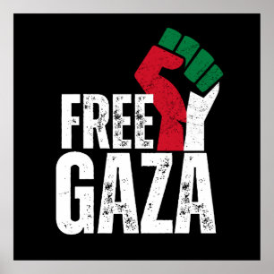Free Palestine Gaza Flag - Freedom for Palestinian Poster