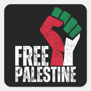 Free Palestine Gaza Flag - Freedom for Palestinian Square Sticker