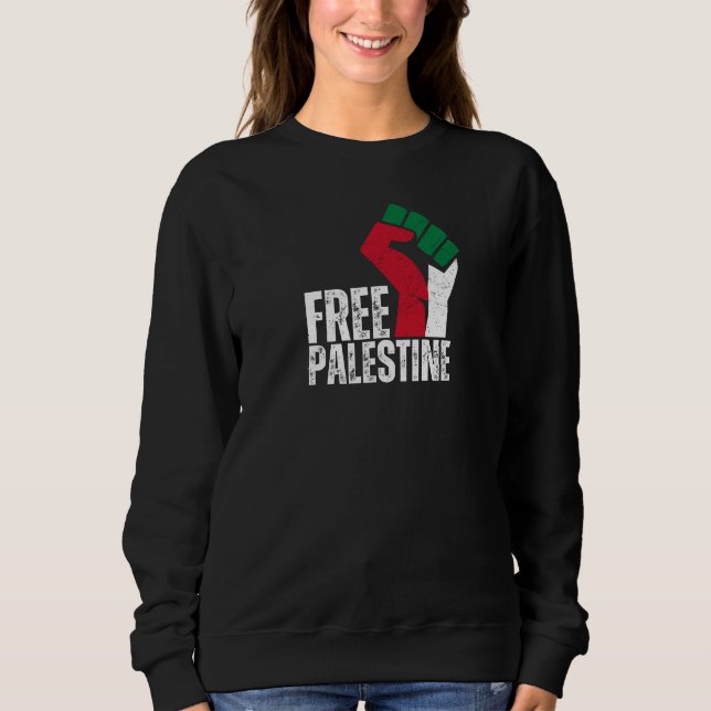 Free Palestine Gaza Flag - Freedom for Palestinian Sweatshirt (Front)