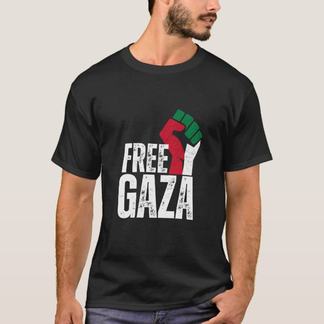 Free Palestine Gaza Flag - Freedom for Palestinian T-Shirt (Front)