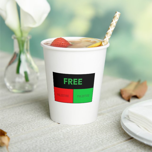 Free Palestine Gaza Genocide Paper Cups (Insitu)