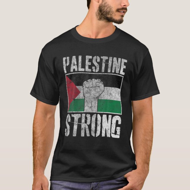 Free Palestine Gaza Palestinian Flag Stand With Fa T-Shirt (Front)
