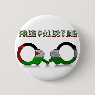 Free Palestine Handcuffs 6 Cm Round Badge
