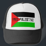 FREE PALESTINE Hat<br><div class="desc">Free Palestine over flag on black & white visor cap.</div>