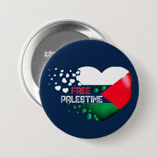 Free Palestine Heart Palestinian Pride 7.5 Cm Round Badge