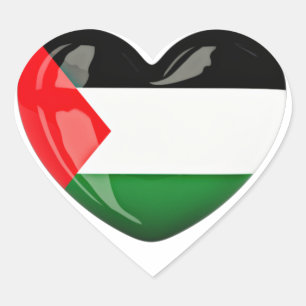Free Palestine. Heart Shaped Palestinian Flag Heart Sticker