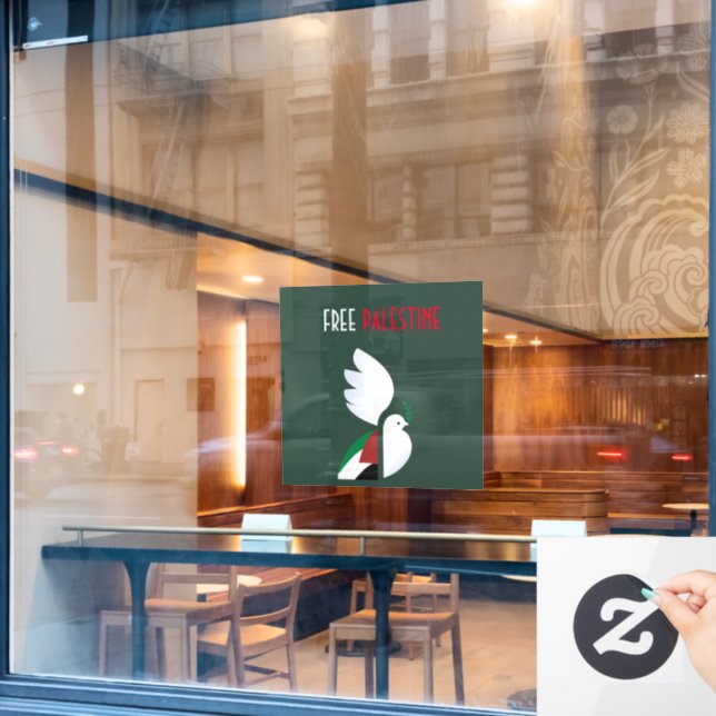 Free Palestine – Human Rights Awareness  (Cafe Window)