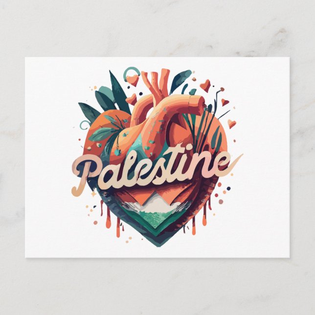 Free Palestine, i stand with palestine, Support Pa Postcard (Front)