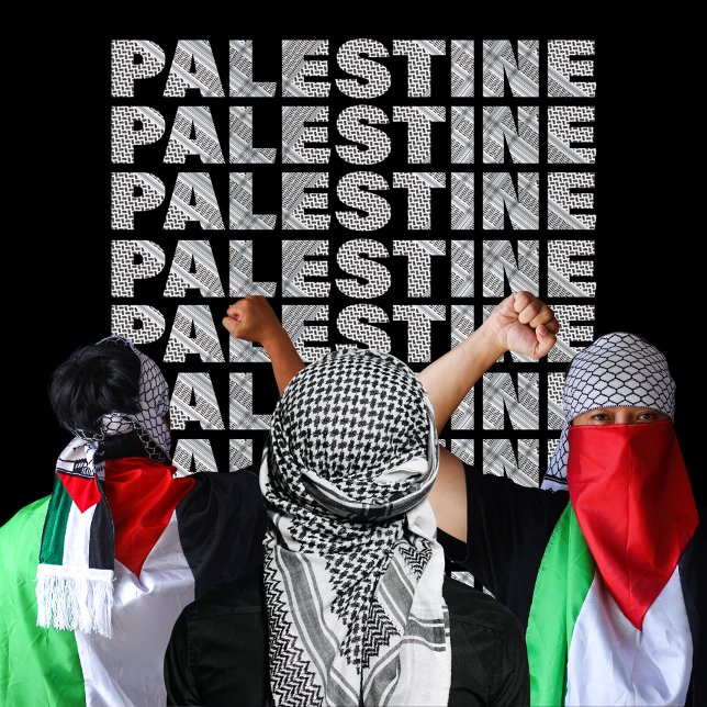 Free Palestine In Palestinian Scarf Design| Gaza T-Shirt (Pro Palestine T-shirt In Keffiyeh Design , Save Palestine, Save Gaza)