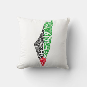 Free Palestine map and flag فلسطين Cushion
