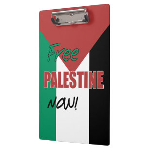 Free Palestine Now Palestinian Flag Clipboard