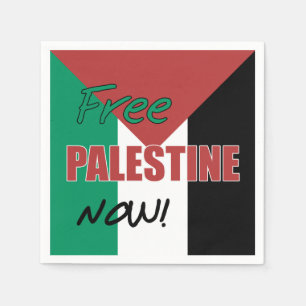 Free Palestine Now Palestinian Flag Napkin