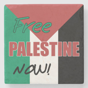 Free Palestine Now Palestinian Flag Stone Coaster