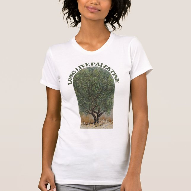 FREE PALESTINE OLIVE TREES LONG LIVE PALESTINE T-Shirt (Front)