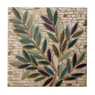 FREE PALESTINE olives branches mosaic ceramic tile