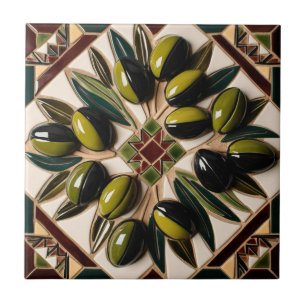 FREE PALESTINE olives branches mosaic ceramic tile