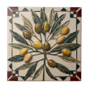 FREE PALESTINE olives branches mosaic ceramic tile