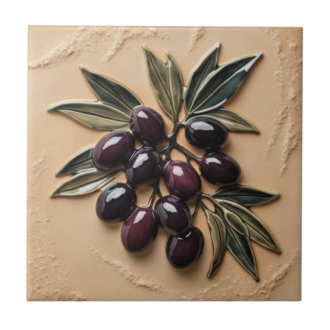 FREE PALESTINE olives branches mosaic ceramic tile (Front)