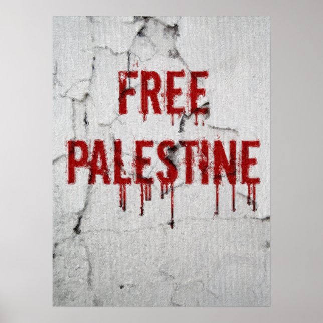 Free Palestine - painted Poster (Front)