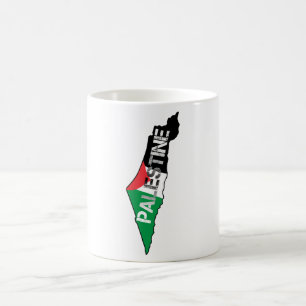 Free Palestine Palestine Flag on Palestine Map Coffee Mug