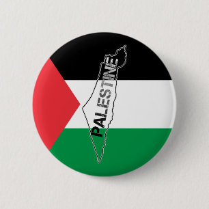 Free Palestine Palestine Map on Palestine Flag 6 Cm Round Badge