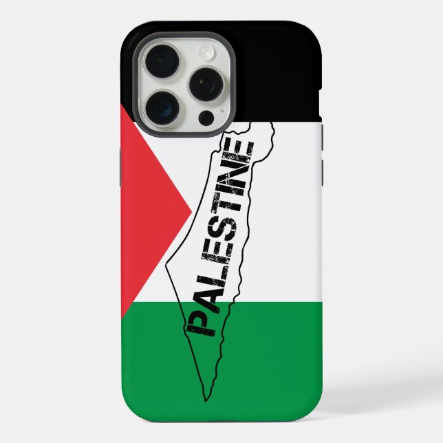 Free Palestine Palestine Map on Palestine Flag iPhone Case (Back)
