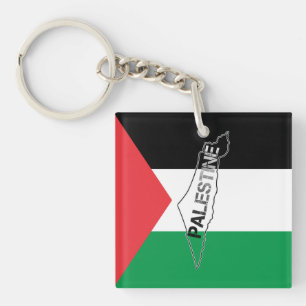 Free Palestine Palestine Map on Palestine Flag Key Ring